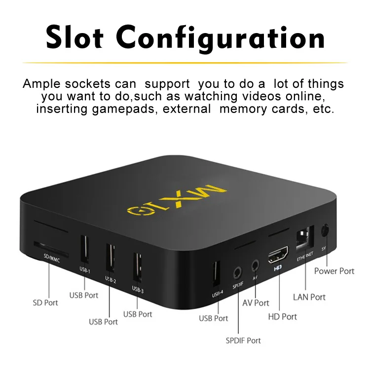 MX10 Smart tv BOX Android 9,0 Rockchip RK3328 DDR4 4 ГБ ОЗУ 64 Гб ПЗУ IP tv Smart телеприставка 4K USB 3,0 HDR H.265 медиаплеер