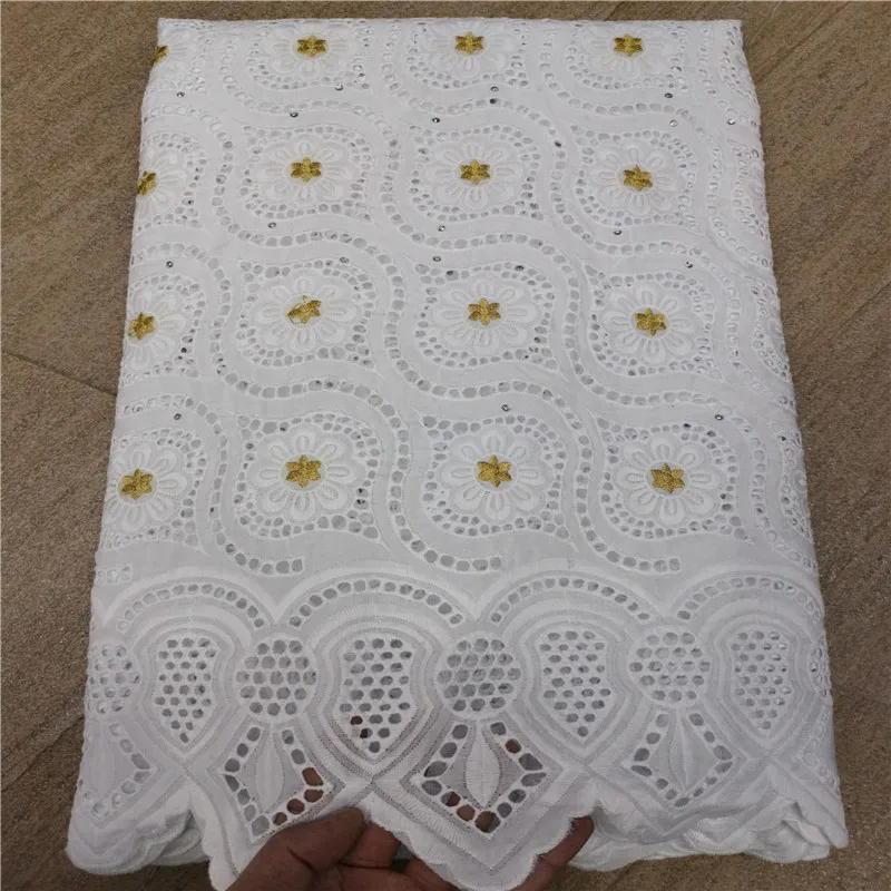 

Swiss lace fabric 2019 heavy beaded embroidery African lace fabrics 100% cotton Swiss voile lace in Switzerland With stones HL02