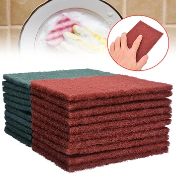 

20 Piece 15*10*0.9cm Green/Red Abrasive Finishing Polish Pad Flexible Nylon Cleaning Pad Rust Removal Cloth for Kitchen Supplies