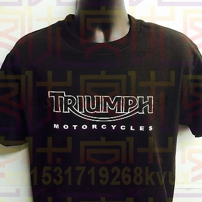 Футболка Triumph мотоциклетная с коротким рукавом белая и черная рубашка принтом