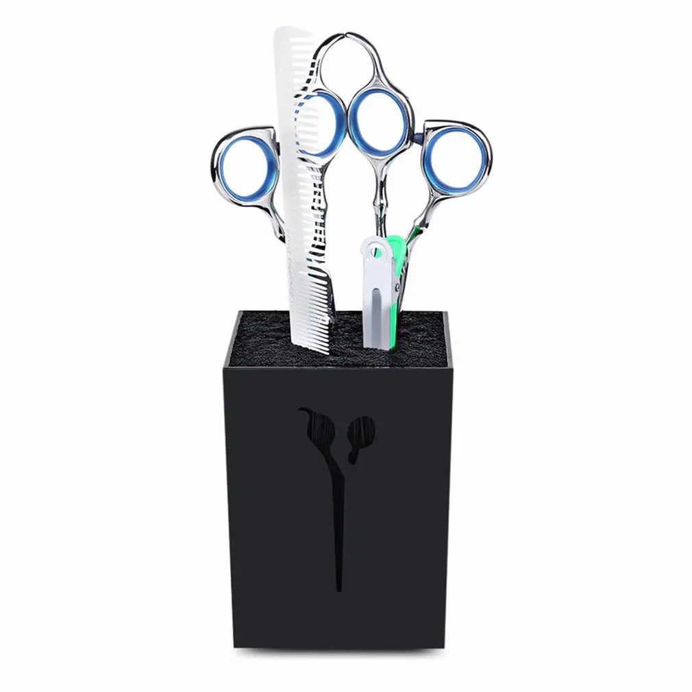 

Professional Hairdressing Scissors Holder Stand Case Salon Hairdresser Scissors Storage Box Hair Clips Comb Pot freeshipping