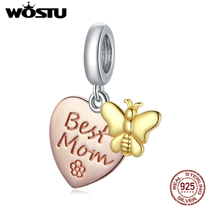 

Wostu Sweetheart Shaped Beads New 925 Sterling Silver Charms Fit Original Bracelets Pendant Authentic S925 Jewelry Gift DXC1792