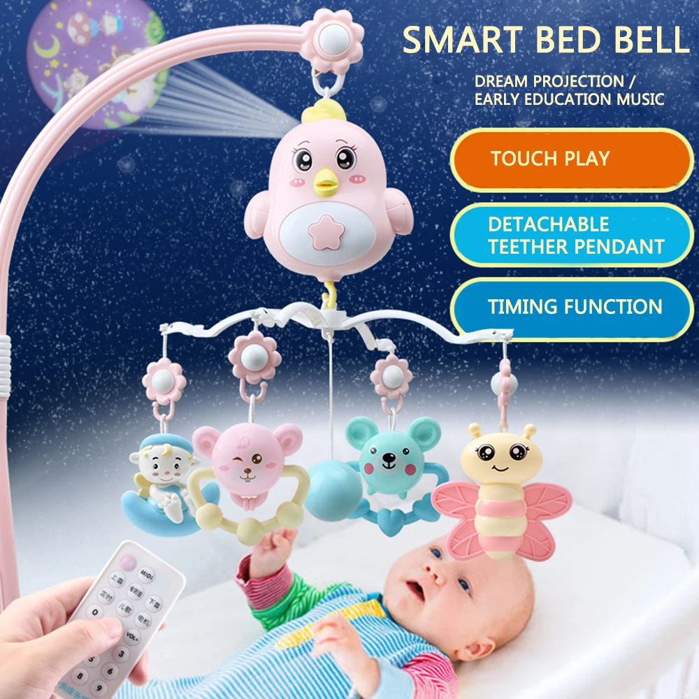 Baby crib mobile Rattles toys for toddlers 0-12 Months Baby Rattles Toy Infant Musical Bed Bell With Birds toys for newborn