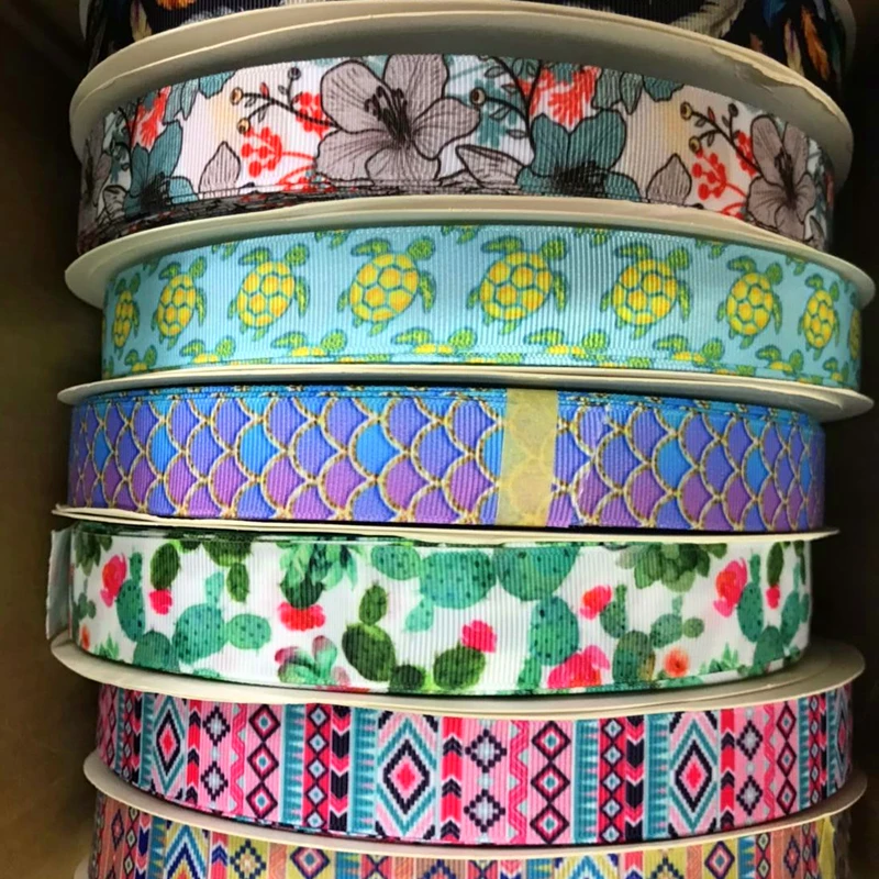 Description Picture 4 of itemDHK  50yards 100yards Heat Transfer Custom Ribbon Printed Grosgrain DIY Craft Decoration S819