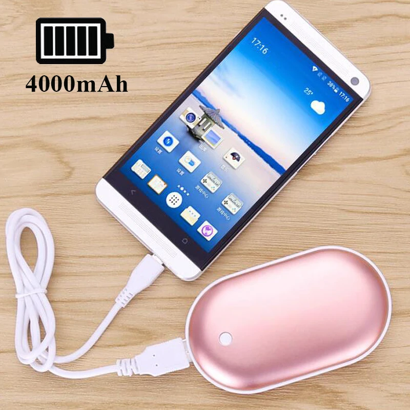 4000 мА/ч мини-грелка для рук, usb зарядка, карманный 5 В/1 А, внешний аккумулятор для телефона, долговечный портативный зимний удобный нагреватель для тела, ручной нагреватель