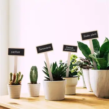 

20pcs Mini Wooden Chalkboard Blackboard Creative Decorative Garden Flowers and Plants Pot Tags House Decorations