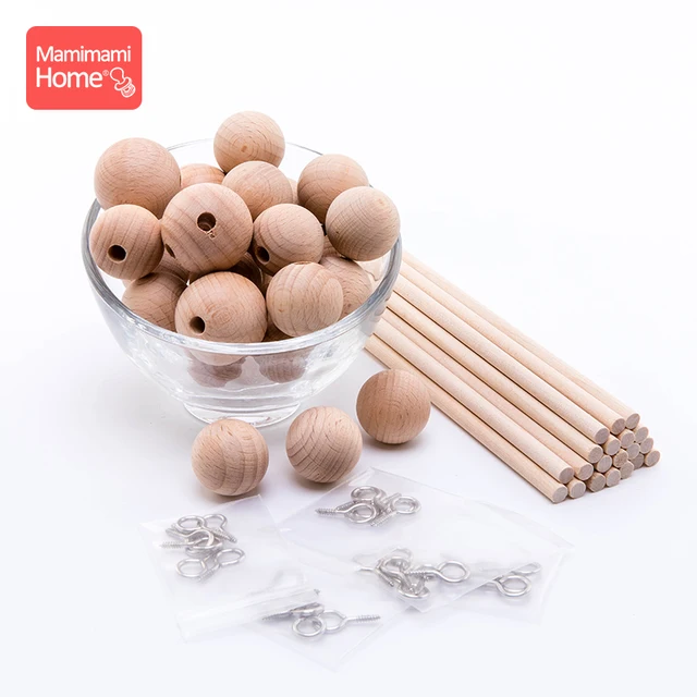 Set of 8 Wood Baby Mobile Hanger Baby Crib Mobile Hanger Frame Mobile DIY Baby Mobile Holder In Natural Wood Crib bell 2