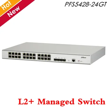 

Dahua L2+ Managed Switch 128Gbps High lightning protection Rack mounting SFP+ fiber uplink 24GE+4 x GE/10GE SFP+ PFS5428-24GT