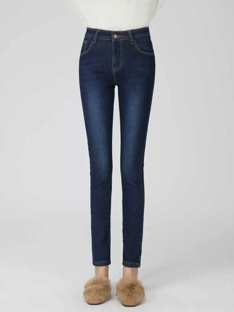 Новые кашемировые теплые зимние джинсы для женщин, бархатные облегающие эластичные узкие джинсы с высокой талией для женщин, теплые женские джинсы#01