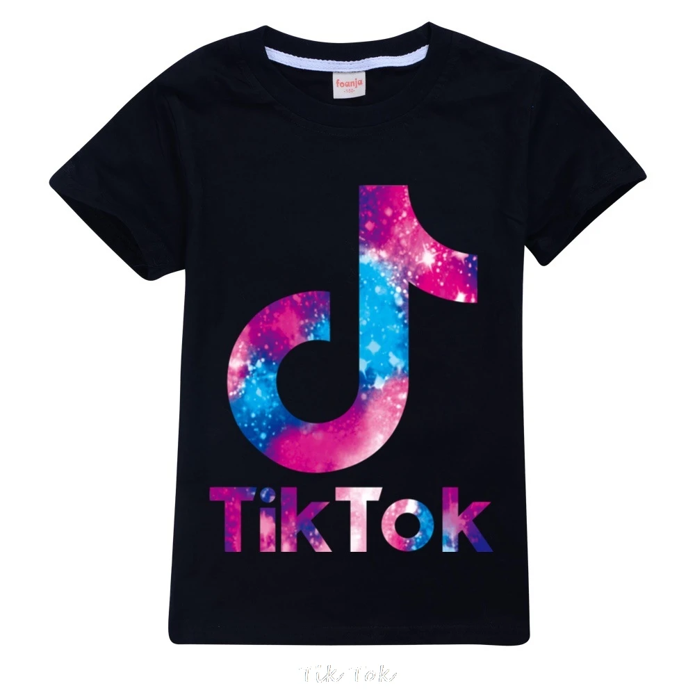 Новинка 2021 года Детская футболка с рисунком Tik Tok короткими рукавами для