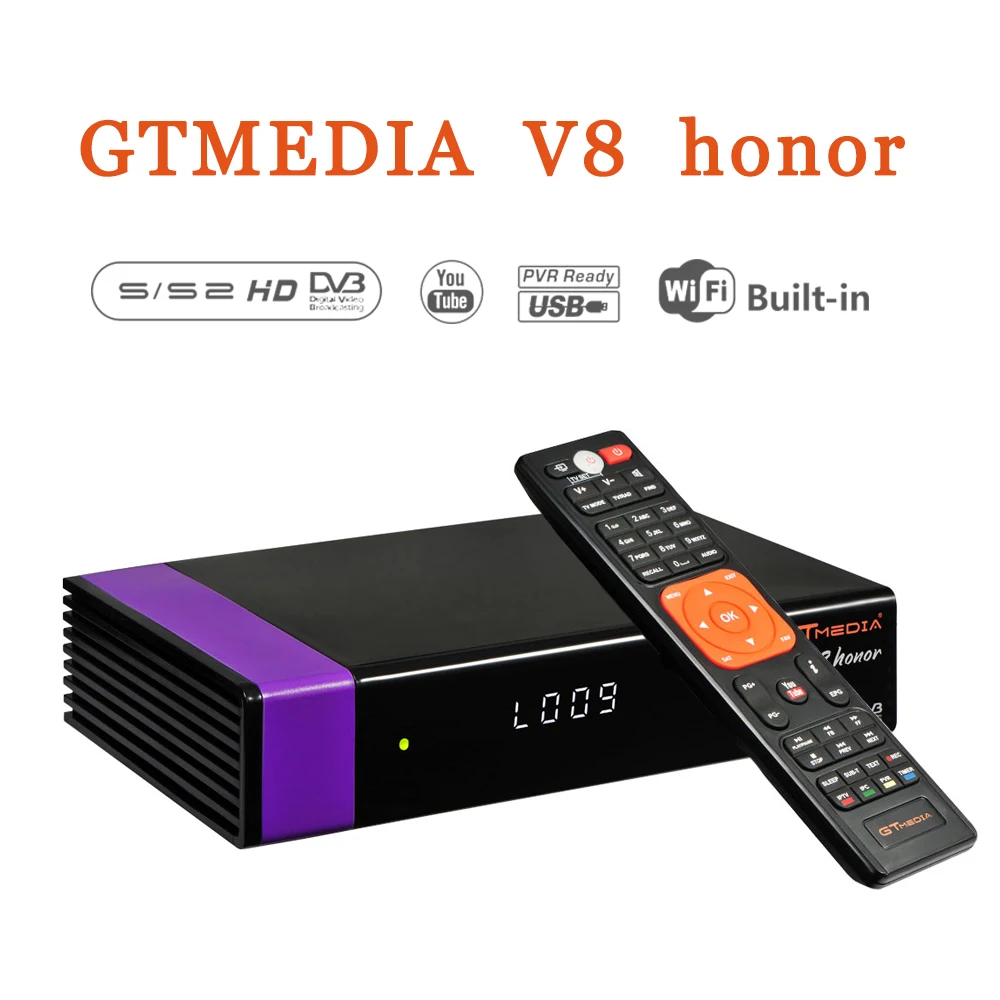 with 1 Year CCam GTMedia V8 Honor DVB-S2 спутниковый ресивер Bulit in wifi 1 год Европа Испания 5 линий обновления от Freesat V8 Super tv Receptor - Цвет: with 1 Year CCam
