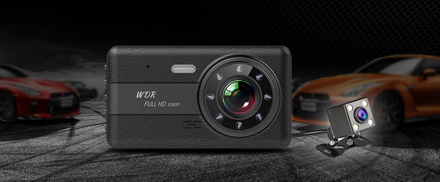 Olysine Новые 4 дюйма Dashcam Full HD 1080P Видеорегистраторы для автомобилей Двойной объектив диск Регистраторы Ночное видение тире Камера автомобильный видео регистратор