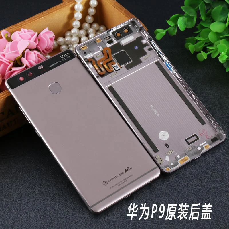 Используется для huawei P9 EVA-L29 задняя крышка батарейного отсека Корпус чехол Задняя стеклянная часть с отпечатком пальца гибкий кабель