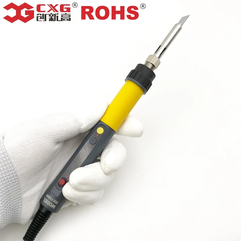CXG ROHS RE60w/90 Вт/110 Вт ЖК-цифровой светодиодный регулируемый Электрический паяльник с европейской вилкой+ 10 шт. паяльных наконечников