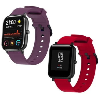 

Silicone Band For Huami Amazfit Bip/GTS/GTR 42mm Watch Strap Sport Silicone Bracelet Watchband Replacement Wristband 20mm Width