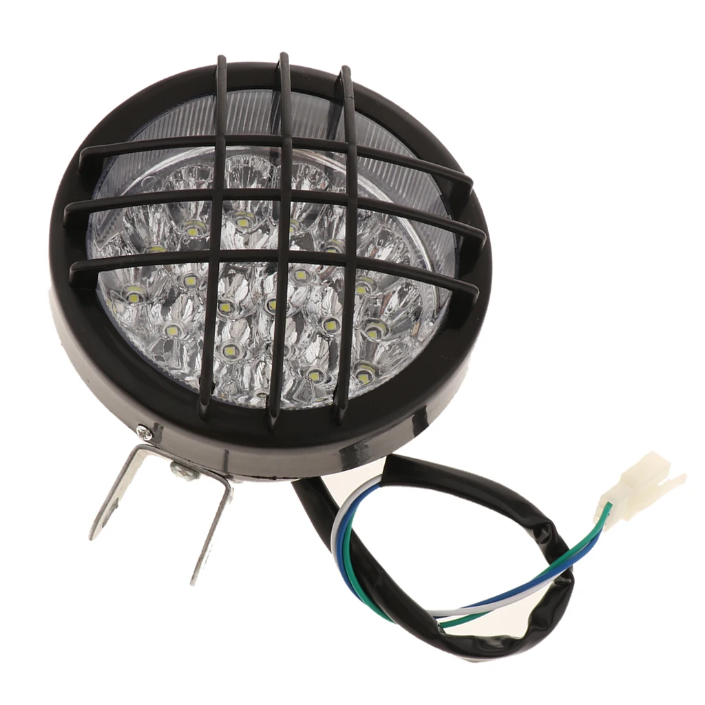 Bright Headlamp 12V LED Light Round Grid Headlight Front Signal Indicator Lamp