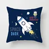 1pc Outer Space Cushion Cover Universe Sun Planet Spacecraft Polyester Throw Pillow Case Astronaut Rocket Decorative Pillowcases ► Photo 3/6