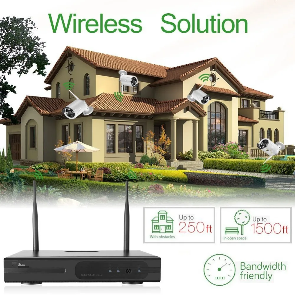 4CH NVR Wi-Fi система 4CH 5MP CCTV(2560x1920) Wifi камера система видеонаблюдения Комплект H.265 беспроводной штекер и воспроизведение аудио записи