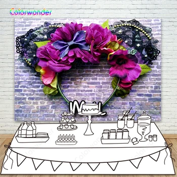 

Vintage Brick Wall 3D Pink Flowers Photo Backdrop Baby Girls Adults Portrait Photography Background Wallpaper Photo Studio Props