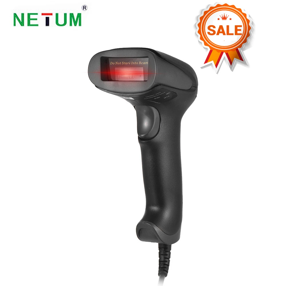 

NETUM USB Wired 1D Barcode Scanner Handheld Bar Code Reader for Mobile Payment Supermarket Retail Store Warehouse, Black