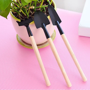 

3pcs/set Mini Garden Tools Plant Shovel Rake Spade Wood Handle Metal Head Kids Brand New And High Quality For Home Diy Tools