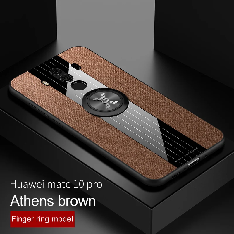 Phone Case for Huawei Mate 10 Pro Lite Cover Magnetic Ring Holder Fabric Soft Frame Cloth 9 8 |