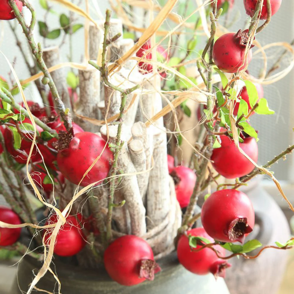 Высокое качество поддельные искусственные розы фрукты граната ягоды букет