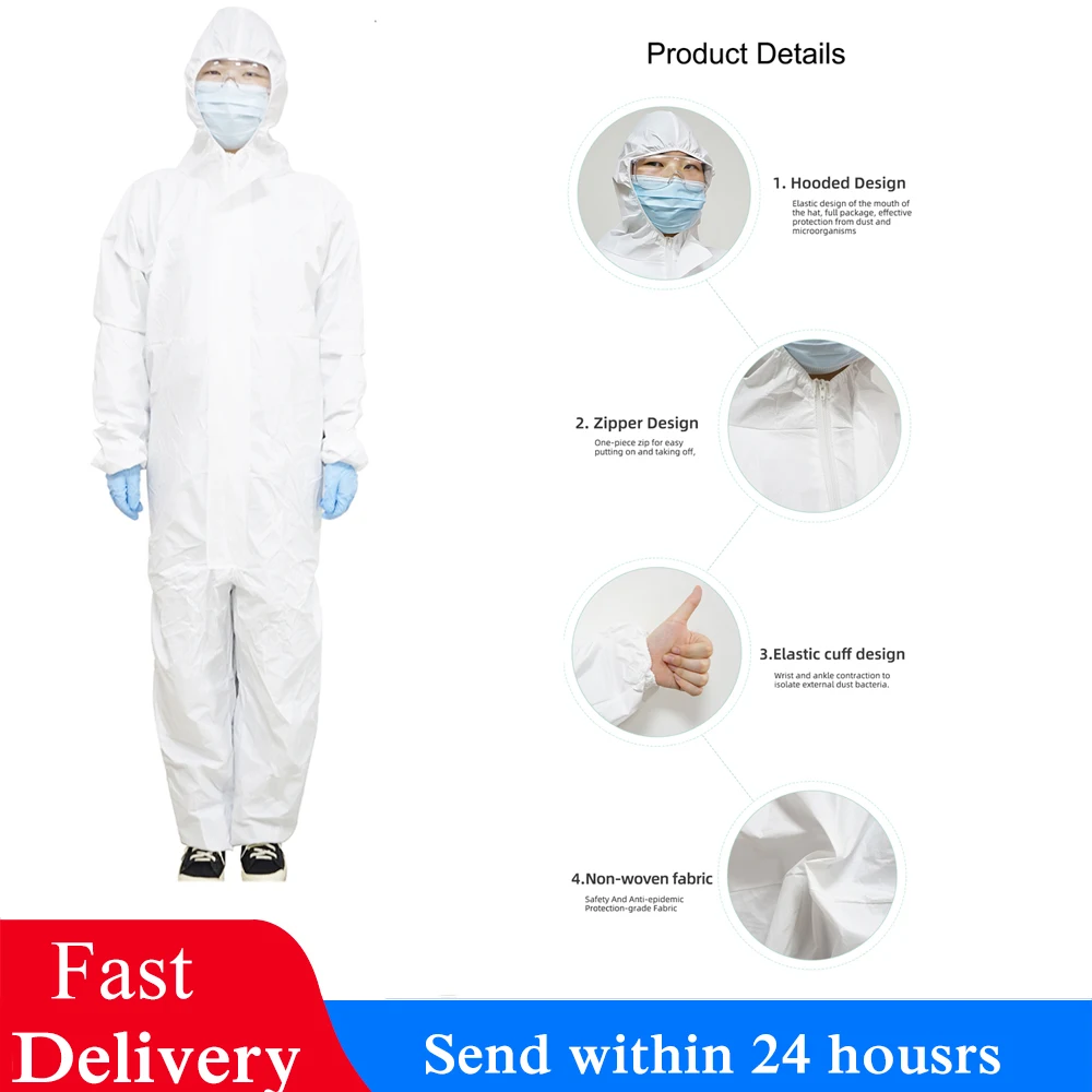 

Disposable Clothing Coverall Suit Reusable Protective Clothing Anti-dust Safety Isolation Dust-proof Coveralls Antistatic