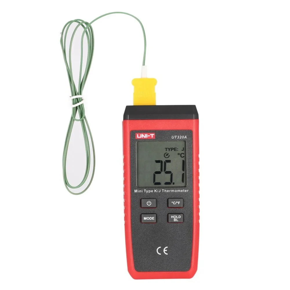 UNI-T UT320A UT320D термометр K/J Тип двухканальный цифровой термопара термометр ручной измеритель температуры с датчиком зонда