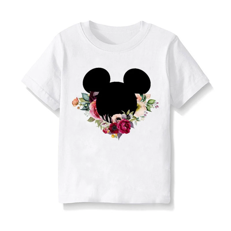 Summer Kids Children Boys Girls Loose Casual Short Sleeve Print Variety Fashion Cartoon Clothes Tops Kids Baby White T-shirt - Цвет: 1