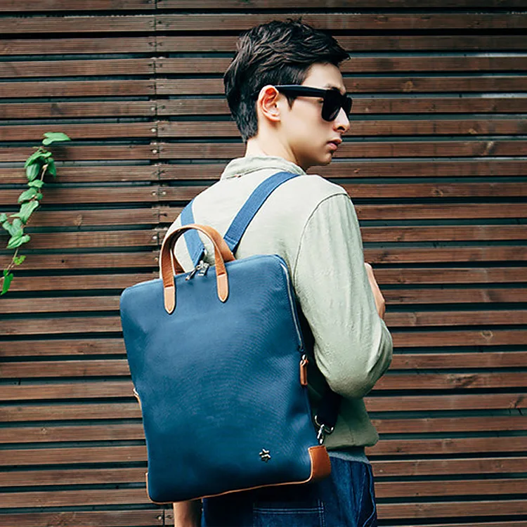 

New Three-use Fashion Simple Backpack High Quality One Shoulder Slung Handbag Men's Outdoor Square Business Solid Color Backpack