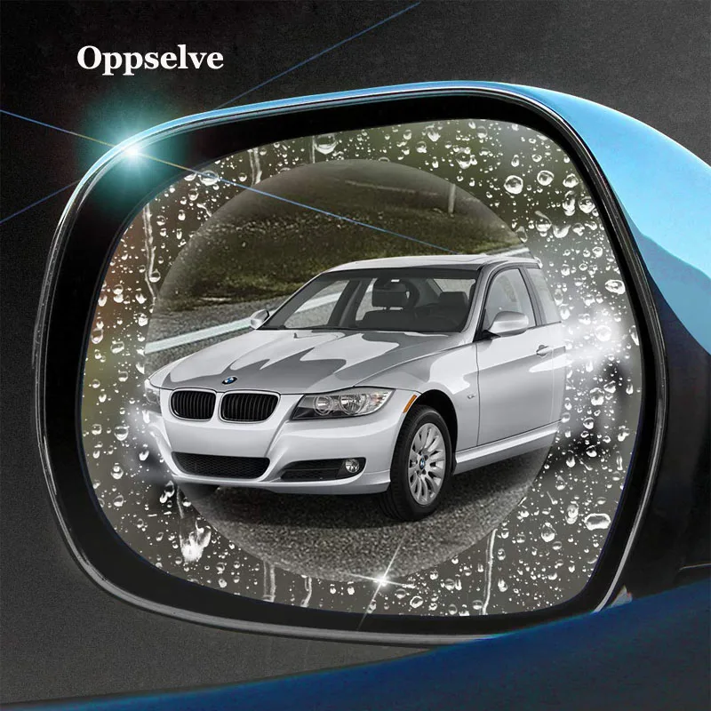 

Oppselve 2Pcs 0.15mm Car Rearview Mirror Window Clear Ultra Film Anti Fog Window Foils Rainproof Protective Car Sticker Holder