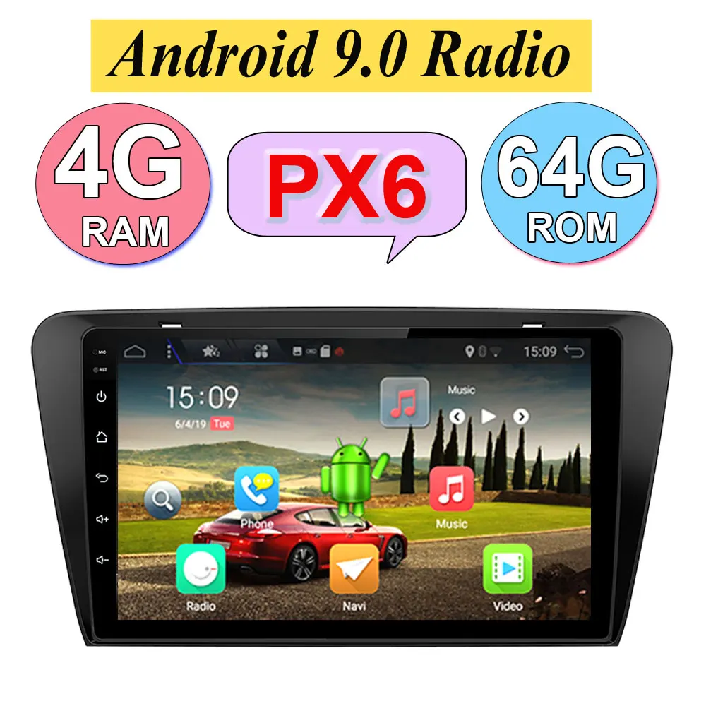 

Car Multimedia player Android 9.0 GPS Autoradio 1 Din Stereo System For Skoda Octavia 2014 2015 WIFI FM Radio Camera SWC 4G+64G