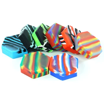 

3pcs 110ml large hexagon silicone container jar non-stick silicone storage tank food grade silicone container wax oil dab jar