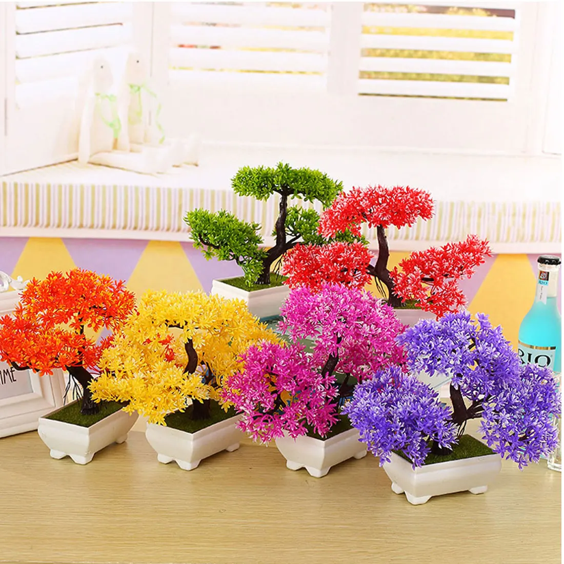 

1PC Welcoming Pine Bonsai Home Decor Simulation Decorative flowers and Wreaths Artificial Flowers Fake Green Pot Plants