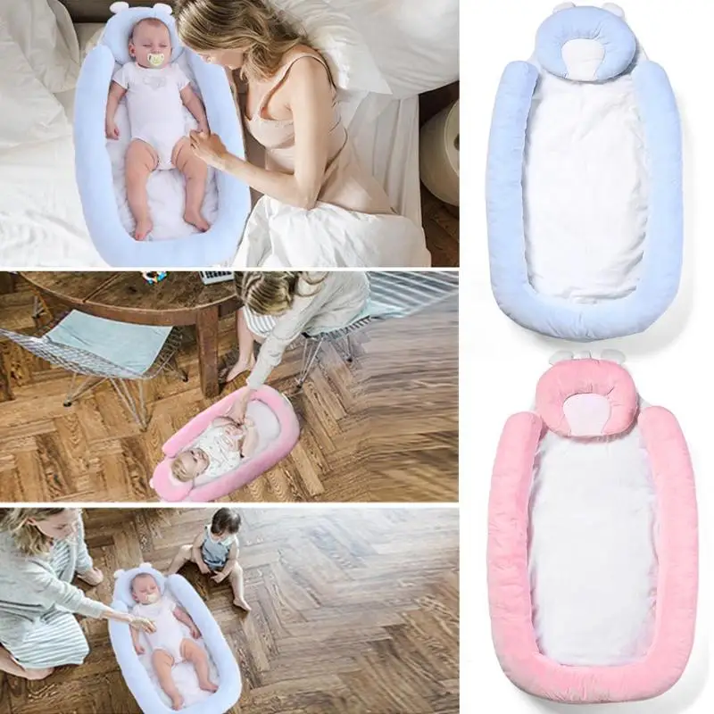 Портативная детская кроватка, дорожная кровать, формирующая подушка, хлопковая Колыбель для младенцев, умеренная твердость, удобная посадка, здоровье позвоночника