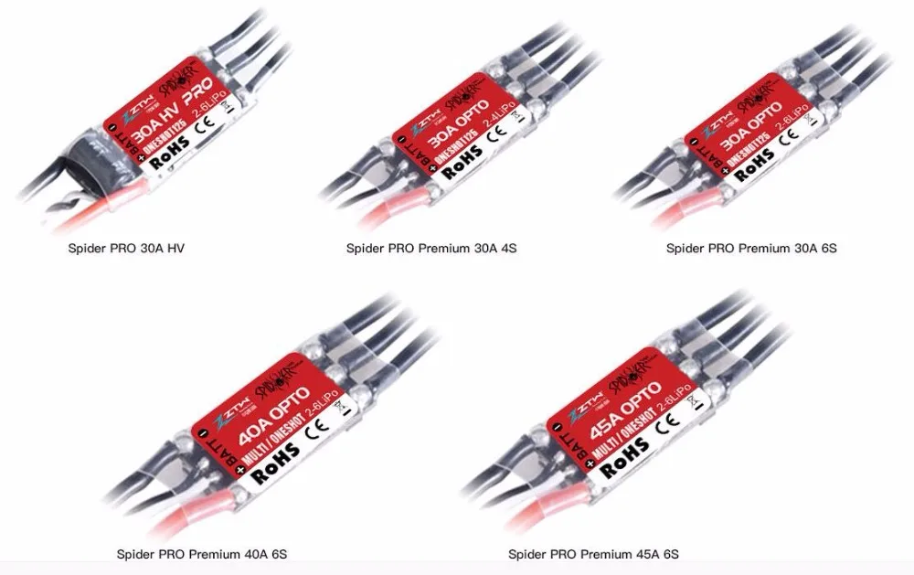4 шт. ZTW Spider Series 3-6S 12A 20A 30A 40A 50A 60A OPTO/OPTO Lite ESC-SimonK для многороторного самолета