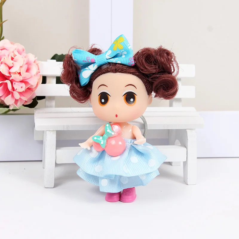 9cm Handmade Mini Colorful Princess Dolls Little Girl Doll Full Dress Doll Keychains Handbag Decoration Pendants Birthday Gifts 8