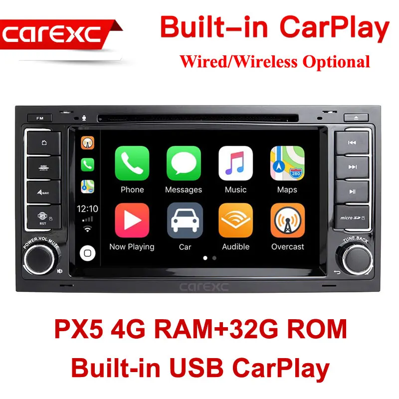 CarExc 2-DIN Android 9,0 авто радио для VW Volkswagen Touareg T5 транспортер мультивен встроенный CarPlay с DVD gps навигационная автомобильная система Muiltmedia плеер - Цвет: PX5 32G ROM