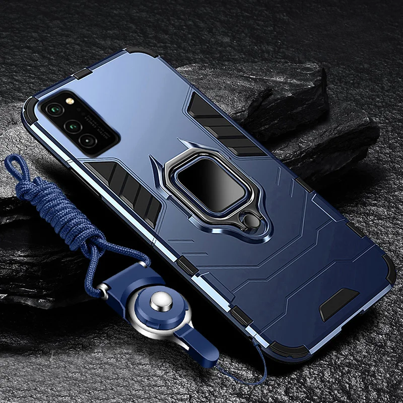Для Samsung Galaxy A31 жесткий поликарбонатный чехол с подставкой кольцо армированный