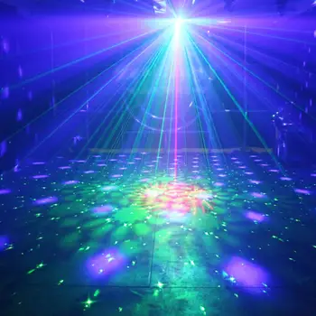 

16 Patterns LED Laser Projector Crystal Magic Ball Stage Light KTV DJ Disco Lamp Remote Control Distance Of 3 Meters From Ground