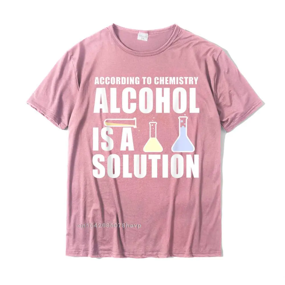 Crewneck Casual Pure Cotton Male Tshirts Custom Short Sleeve T Shirt Brand Summer Top T-shirts Free Shipping Funny Chemistry Nerd Science Alcohol Solution T-Shirt__2825. pink