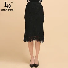 ##Special Price LD LINDA DELLA Fashion Runway Summer Autumn Black Lace Skirt Women's Tassel High Waist Slim Elegant Casual Ladies Midi Skirt ##Special Price LD LINDA DELLA Fashion Runway Summer Autumn Black Lace Skirt Women's Tassel High Waist Slim Elegant Casual Ladies Midi Skirt
