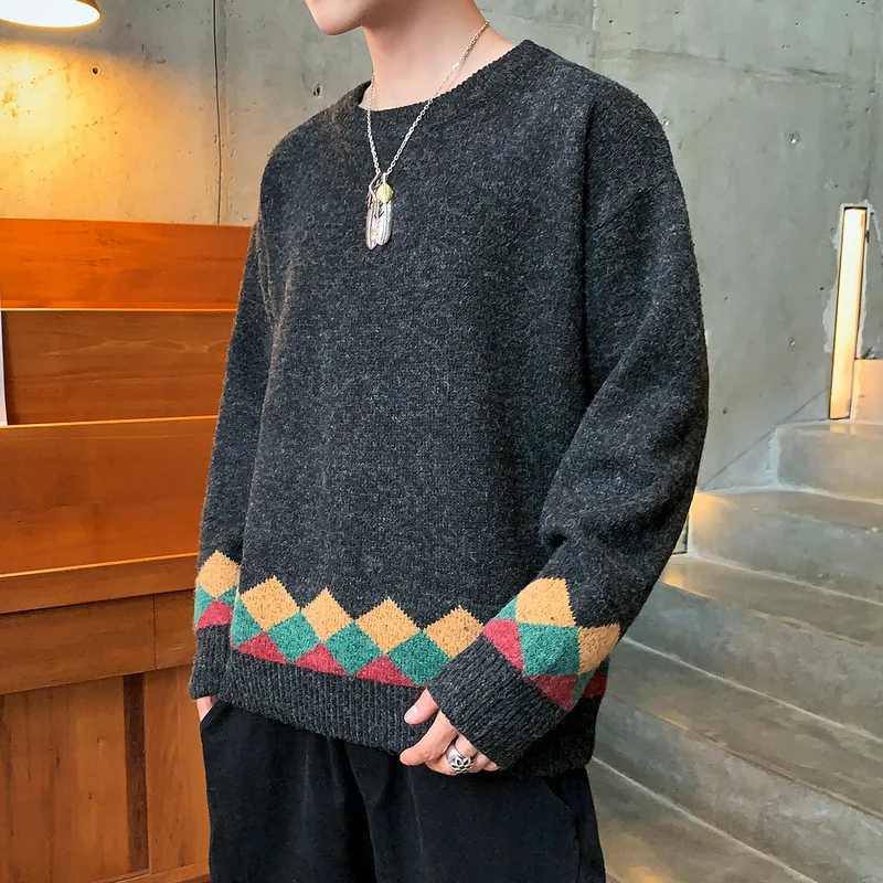 Winter Sweater Men Warm Fashion Casual Knit Sweater Sweter Man Clothes Streetwear Loose Long-sleeved Pullover Men M-3XL Winter Sweater Men Warm Fashion Casual Knit Sweater Sweter Man Clothes Streetwear Loose Long-sleeved Pullover Men M-3XL