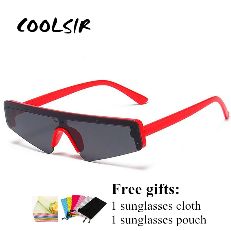 

COOLSIR New Cat Eye Sunglasses Men Sports Goggles Unisex Red Glasses for Women Brand Designer Vintage Sun Glasses UV400 Shades