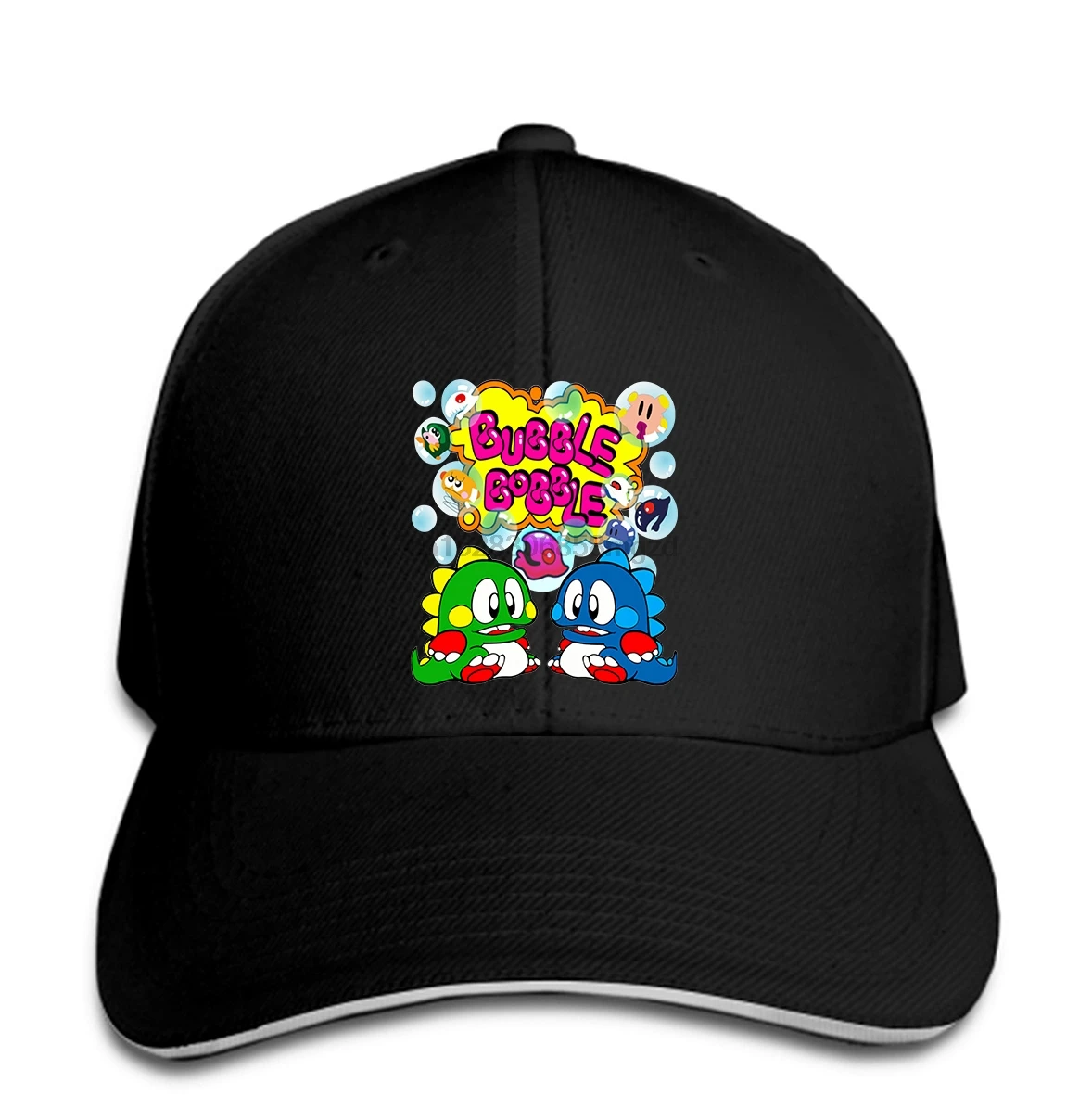 Bubble Bobble Men Baseball Cap Unisex Adult Funny NES Retro 90s 8-bit New Snapback Women Hat Peaked | Аксессуары для одежды