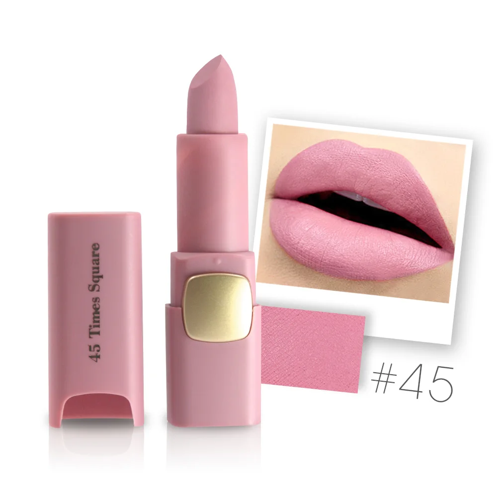 MISS ROSE Brand New Moisturizing 17 Colors Matte Lipstick Sexy Red Lips Nude Lipstick Matte Cosmetics Lip Stick Makeup - Цвет: 45