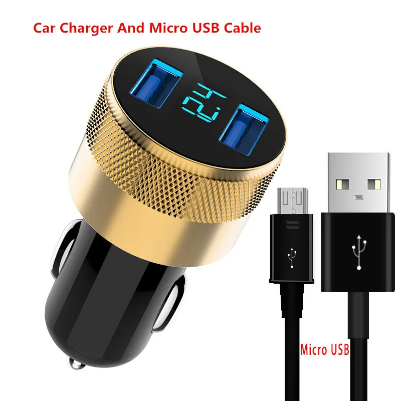 Автомобильное зарядное устройство 2 порта 3 1 А двойное USB с ЖК дисплеем
