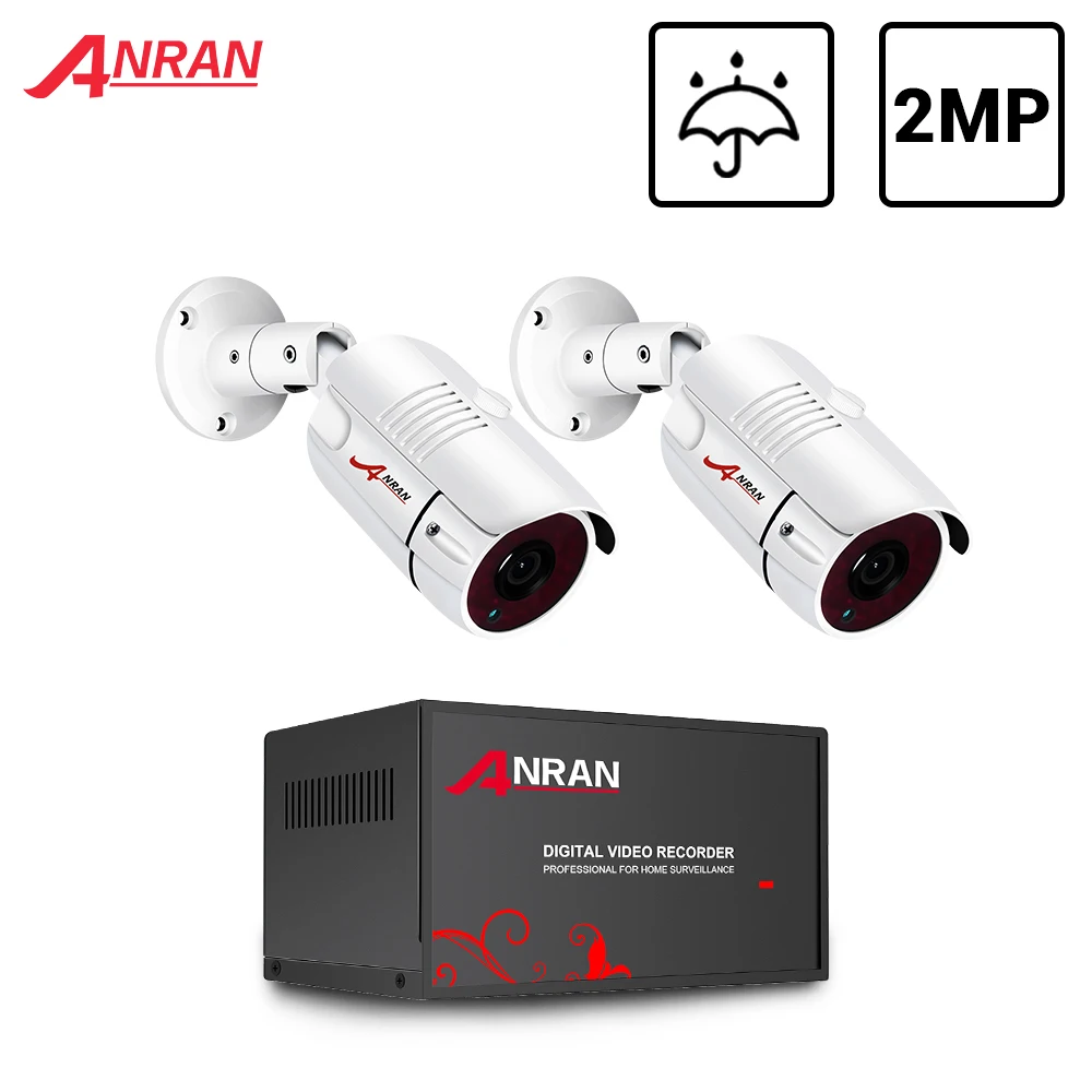 Комплект видеонаблюдения ANRAN 2 канала МП AHD DVR комплект камеры ИК ночное видение