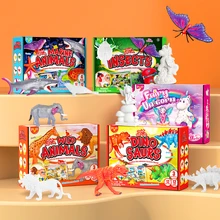 

DIY Color Painting Animal Jurassic Dinosaur Brachiosaurus Stegosaurus Tyrannosaurus Rex Model Drawing Kids Children Toys